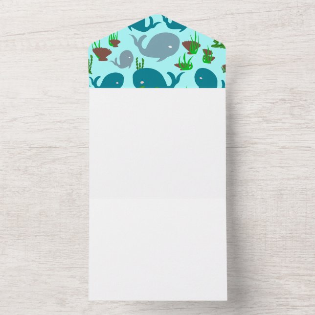Sea Dream Hand-drawn Baby Invitations Ocean Sea (Inside)