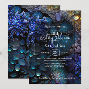 Sea Dreams   Botanical Gemstone Abstract Invitation