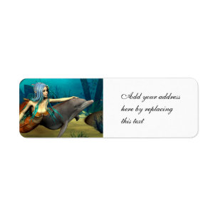 Sea Elf Mermaid and Dolphin Fantasy Art