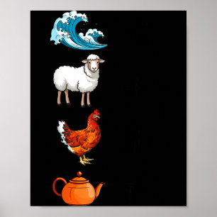 Sea Ewe Hen Tea Funny Joke Saying Quote Men Women Poster