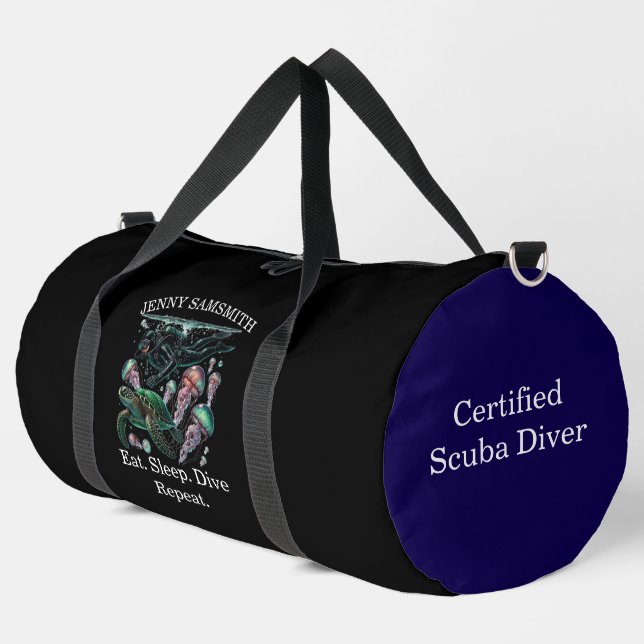 Sea Explorer: Dive, Laugh, Live! Duffle Bag (Left Corner)