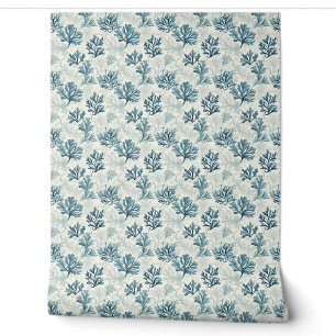 Sea Fern Whispers Mini – Teal, White, Blue Wallpaper