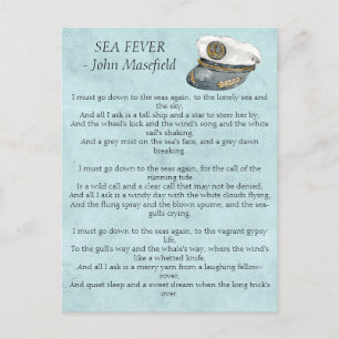 Sea Fever Masefield Poem Postcard