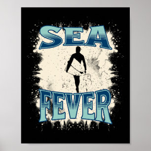 Sea Fever S Retro Surf S Vintage Beach Poster