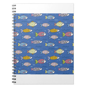 sea fish blue submarine animals notebook