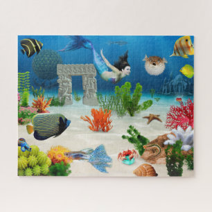 Sea fish Mermaid Ariel Underwater Sea Life Jigsaw Puzzle