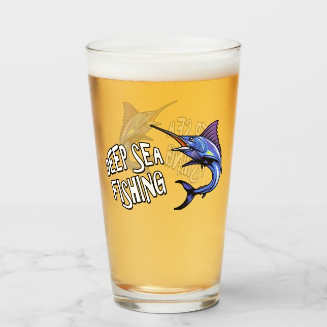 Sea Fishing Beer Pint Glass (Front Filled)