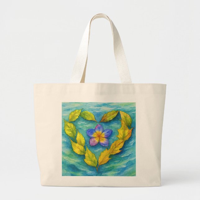 Sea Flower Bouquet Large Tote Bag (Front)