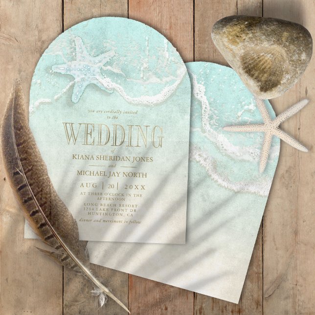 Sea Foam Beach Wedding Arch ID837 Invitation (Creator Uploaded)