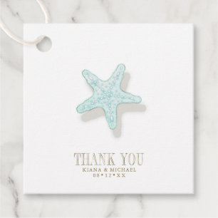 Sea Foam Beach Wedding Starfish ID837 Favour Tags