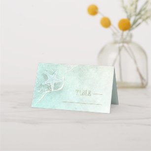 Sea Foam Beach Wedding Starfish ID837 Place Card