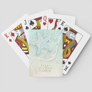 Sea Foam Beach Wedding Starfish ID837 Playing Cards