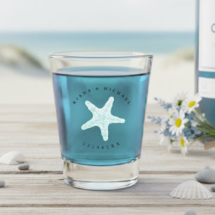 Sea Foam Beach Wedding Starfish ID837 Shot Glass