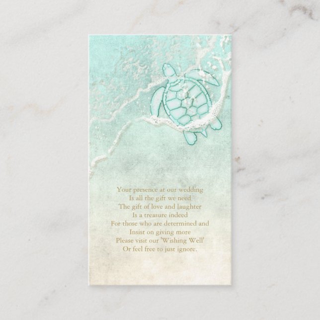 Sea Foam Beach Wedding Wishing Well V2 ID837 Enclosure Card (Front)