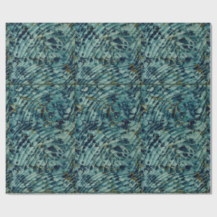 Sea Foam Blue Marbleised Book Endpapers Wrapping Paper