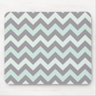 sea foam blue zig zag pattern mouse mat