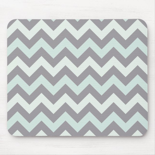 sea foam blue zig zag pattern mouse mat (Front)