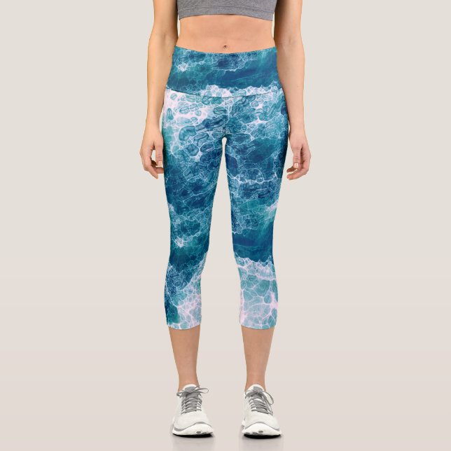 Sea Foam   Capri Leggings (Front)