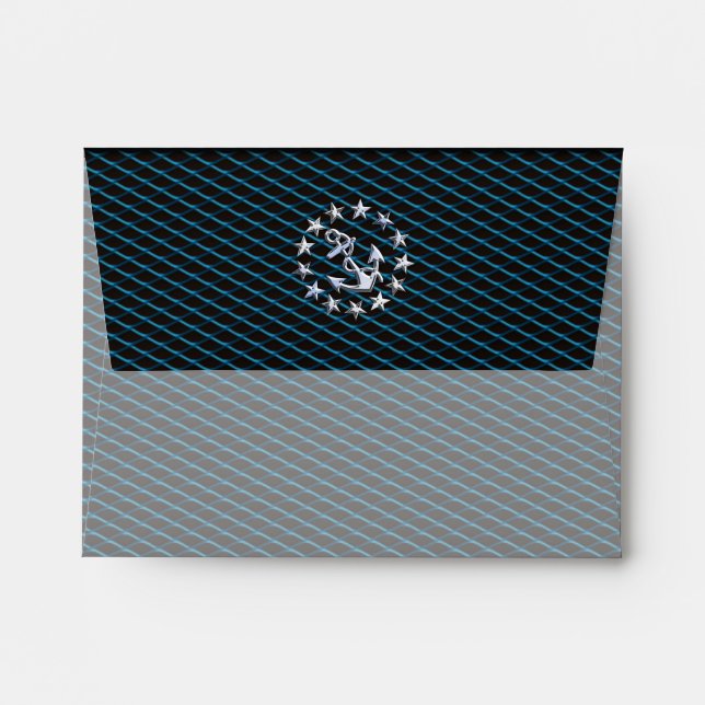 Sea Foam Chrome Yacht Flag Automotive Grille Print Envelopes (Back (Top Flap))