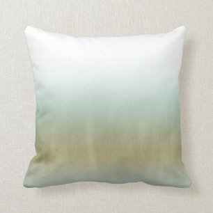 Sea Foam Gold White Elegant Beach Modern Wedding Cushion