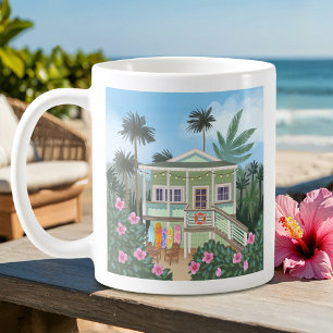 Sea Foam Green Beach House Coffee Mug