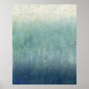 Sea Foam - Ocean Abstract Ombre Soft Blue Green Poster
