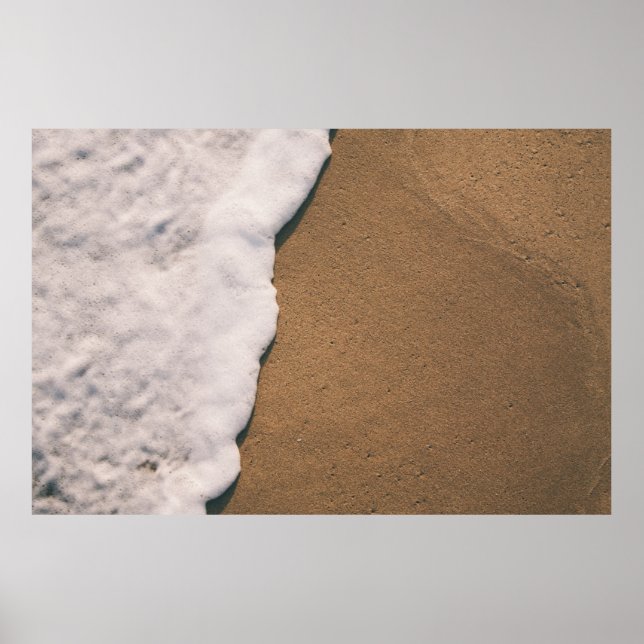 Sea foam on sand poster (Front)