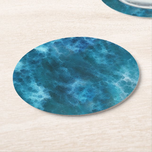Sea Foam Round Paper Coaster (Angled)