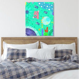 Sea Foam Summer: Abstract Art Canvas Print
