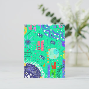 Sea Foam Summer: Abstract Art Postcard