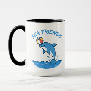 Sea Friends Dolphin Mug – Cute Ocean Animal Cup fo