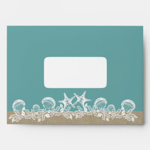 Sea Garland Starfish Beach Wedding Teal Envelopes