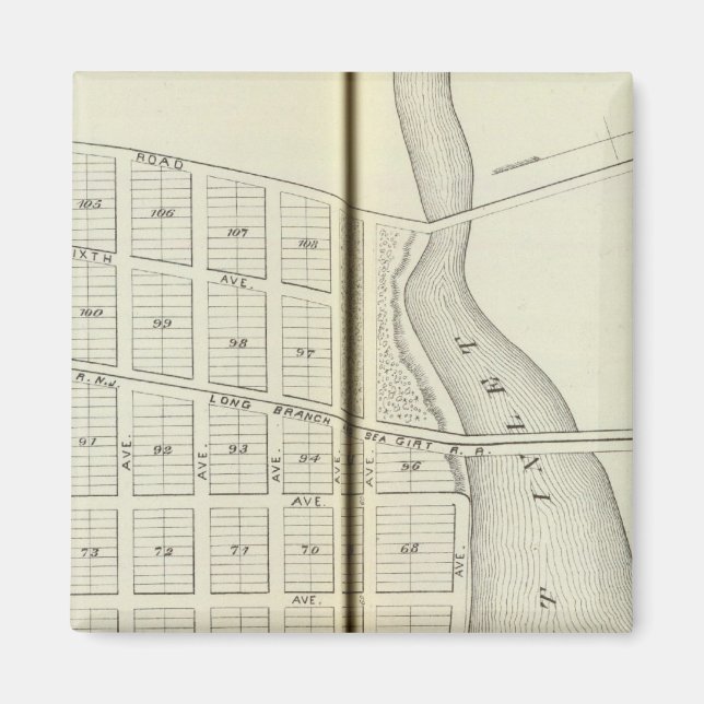 Sea Girt and Spring Lake Beach, Monmouth County Magnet (Front)