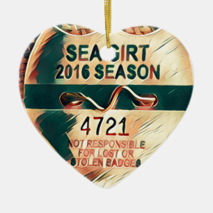 Sea Girt Beach Badge Ceramic Tree Decoration