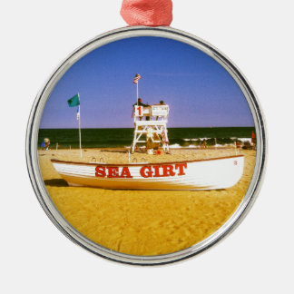 Sea Girt Lifeguard Boat Metal Tree Decoration