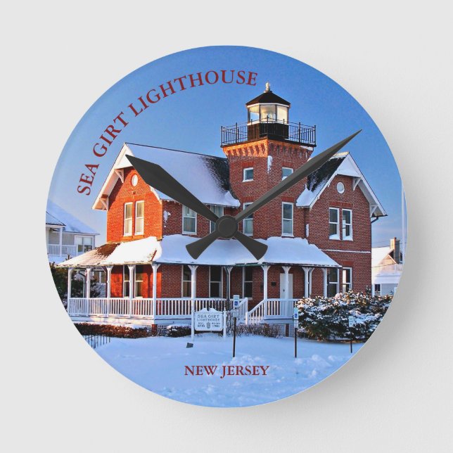 Sea Girt Lighthouse, New Jersey Round Wall Clock (Front)