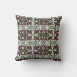 Sea Glass Abstract Kaleidoscope Pattern Modern Cushion