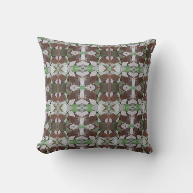 Sea Glass Abstract Kaleidoscope Pattern Modern Cushion (Front)