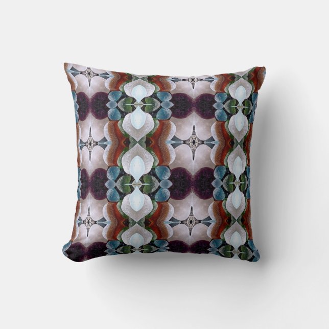 Sea glass abstract of many colours cushion (Front)