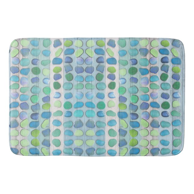 Sea Glass and Driftwood Bath Mat (Front)