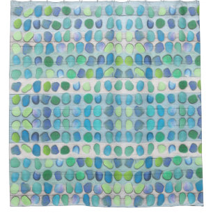 Sea Glass and Driftwood Shower Curtain