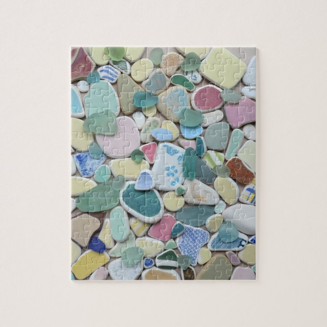 Sea glass and pottery, pastels photo jigsaw puzzle (Vertical)
