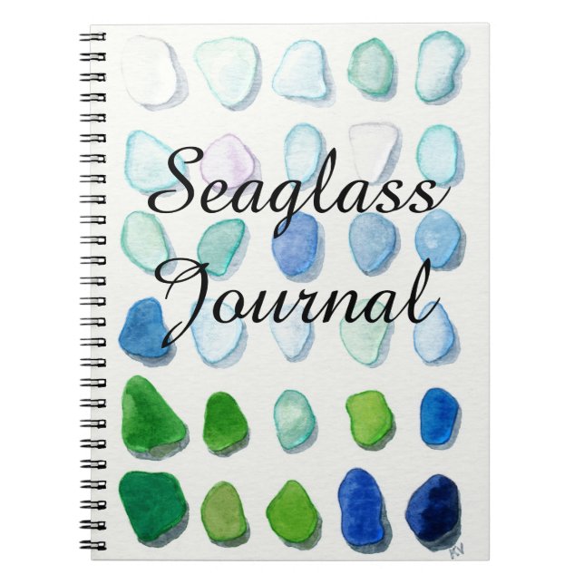 Sea glass, beach glass art Journal notebook (Front)