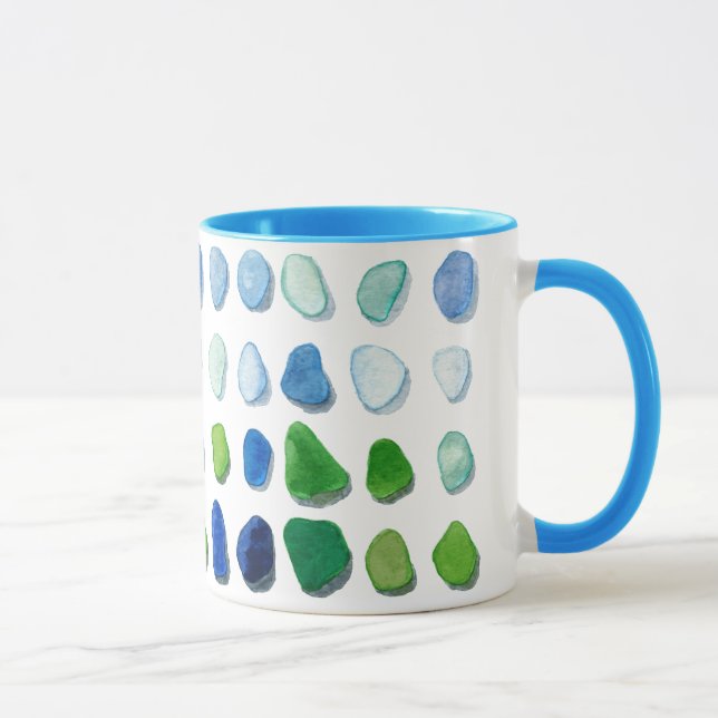 Sea glass, beach glass art mug (Right)