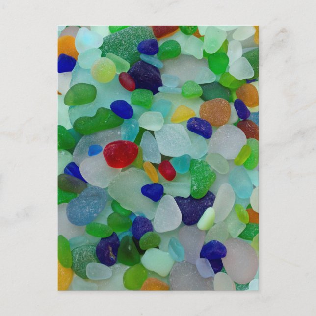 Sea glass, beach glass art photo fun post card (Front)