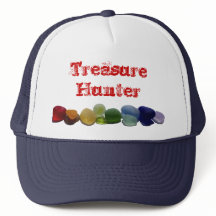 Sea glass, beach glass rainbow baseball cap