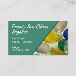 Sea Glass Beads Jewellery Craft Supply Business Card