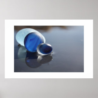 Sea Glass Blues Poster