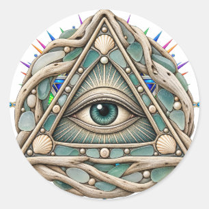 Sea Glass Eye 3in Round Sticker