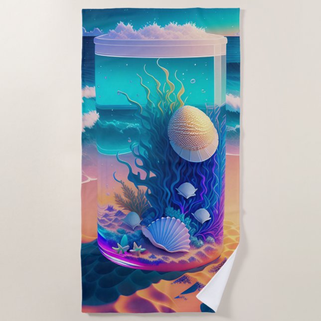 Sea Glass Fantasy Beach Towel (Front)